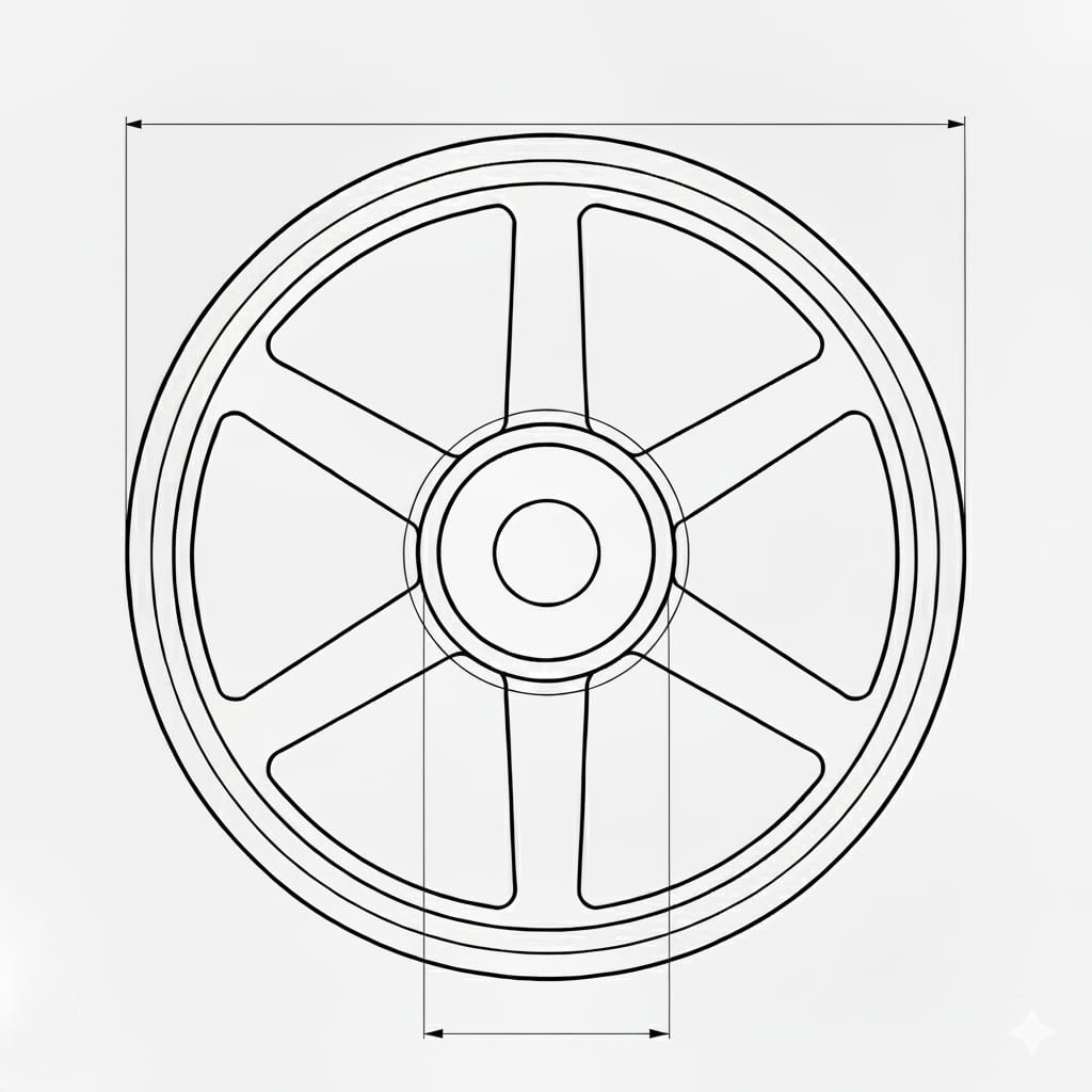 POLIA DE FERRO FUNDIDO PERFIL  B  - 3 CANAIS - 230 MM